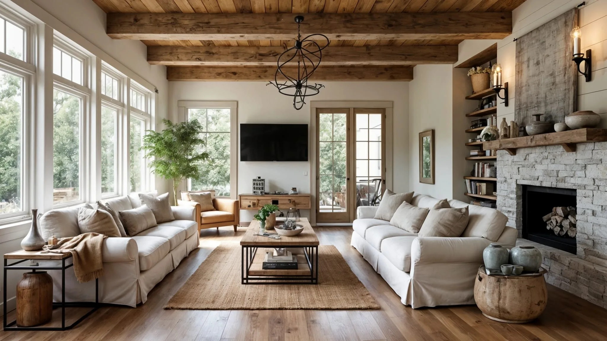 Inspiracje aranżacji wnętrz styl farmhouse rustykalny