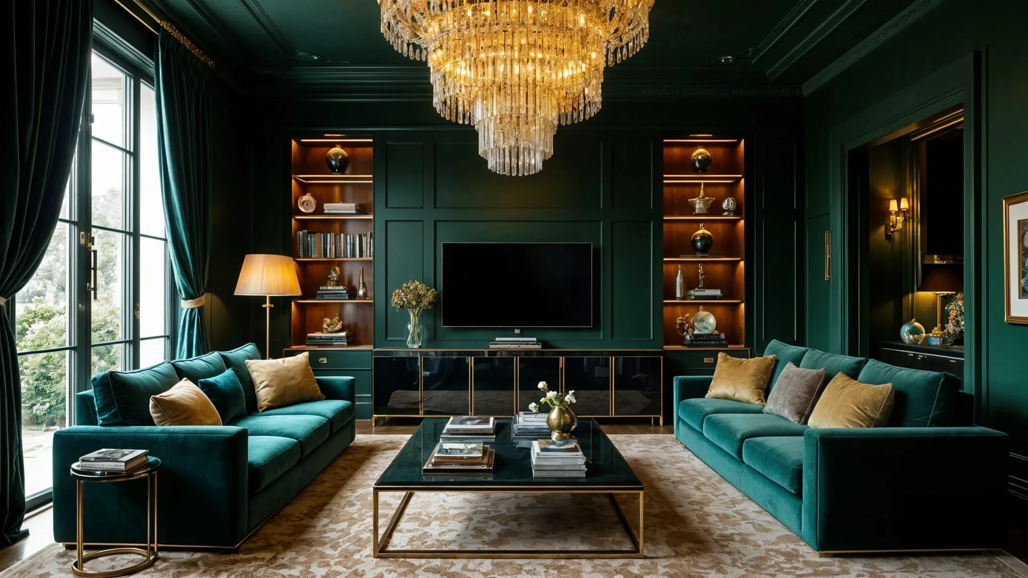 Inspiracje aranżacji wnętrz styl Glamour Dark