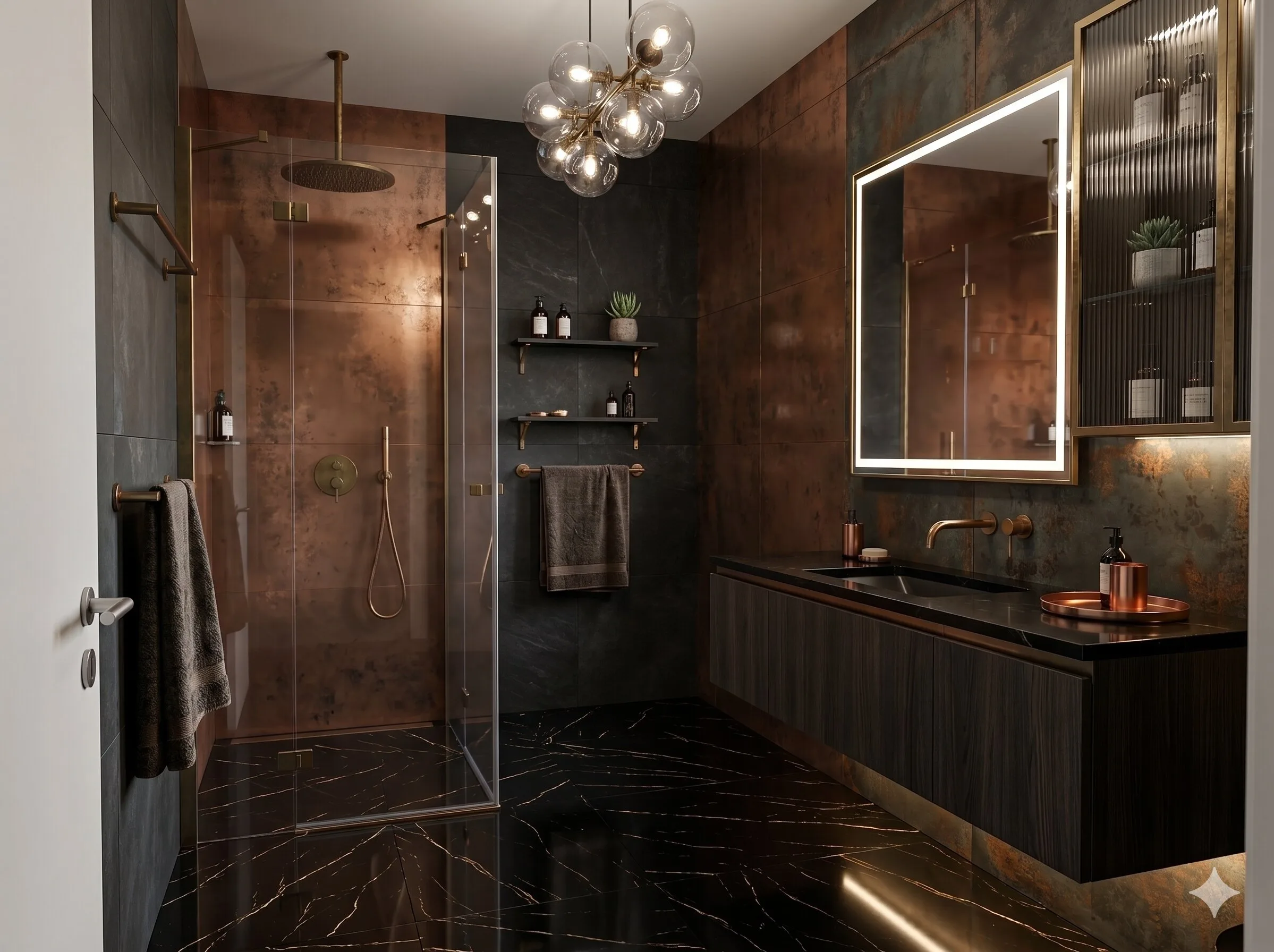 Łazienka po metamorfozie mieszkania w bloku wykonanej przez Mivare Interiors.