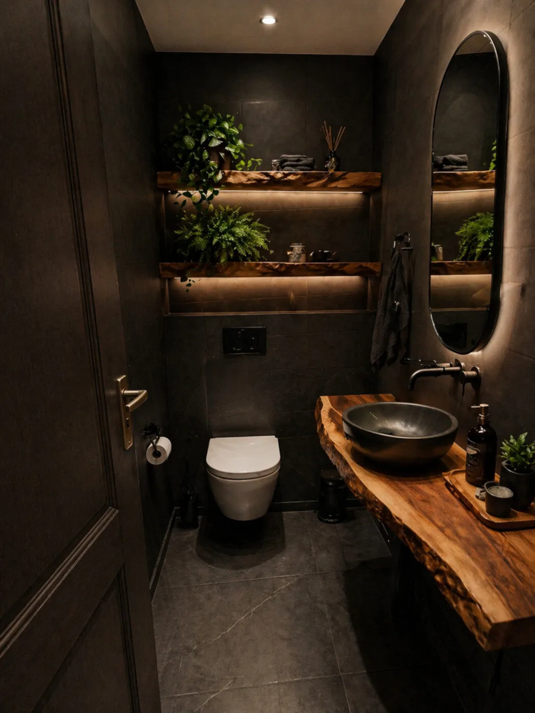 Toaleta w domu w Dąbrowie po realizacji Mivare Interiors.