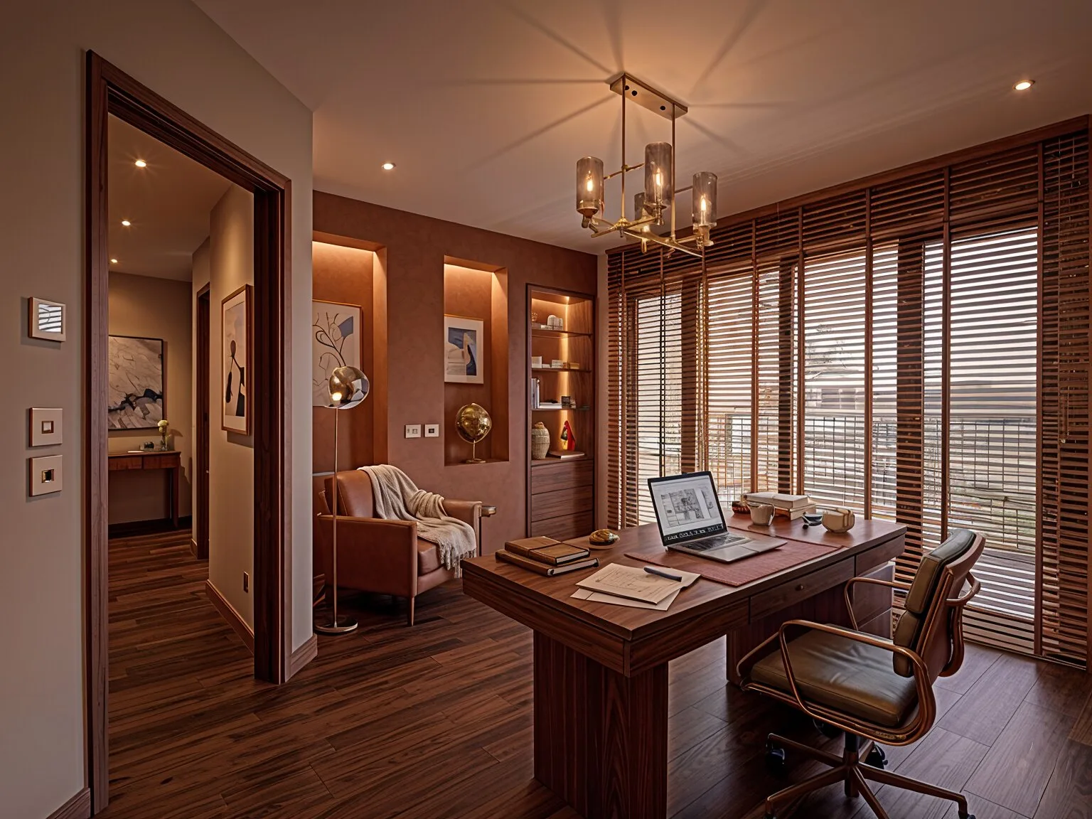 Biuro w mieszkaniu deweloperskim po realizacji Mivare Interiors.