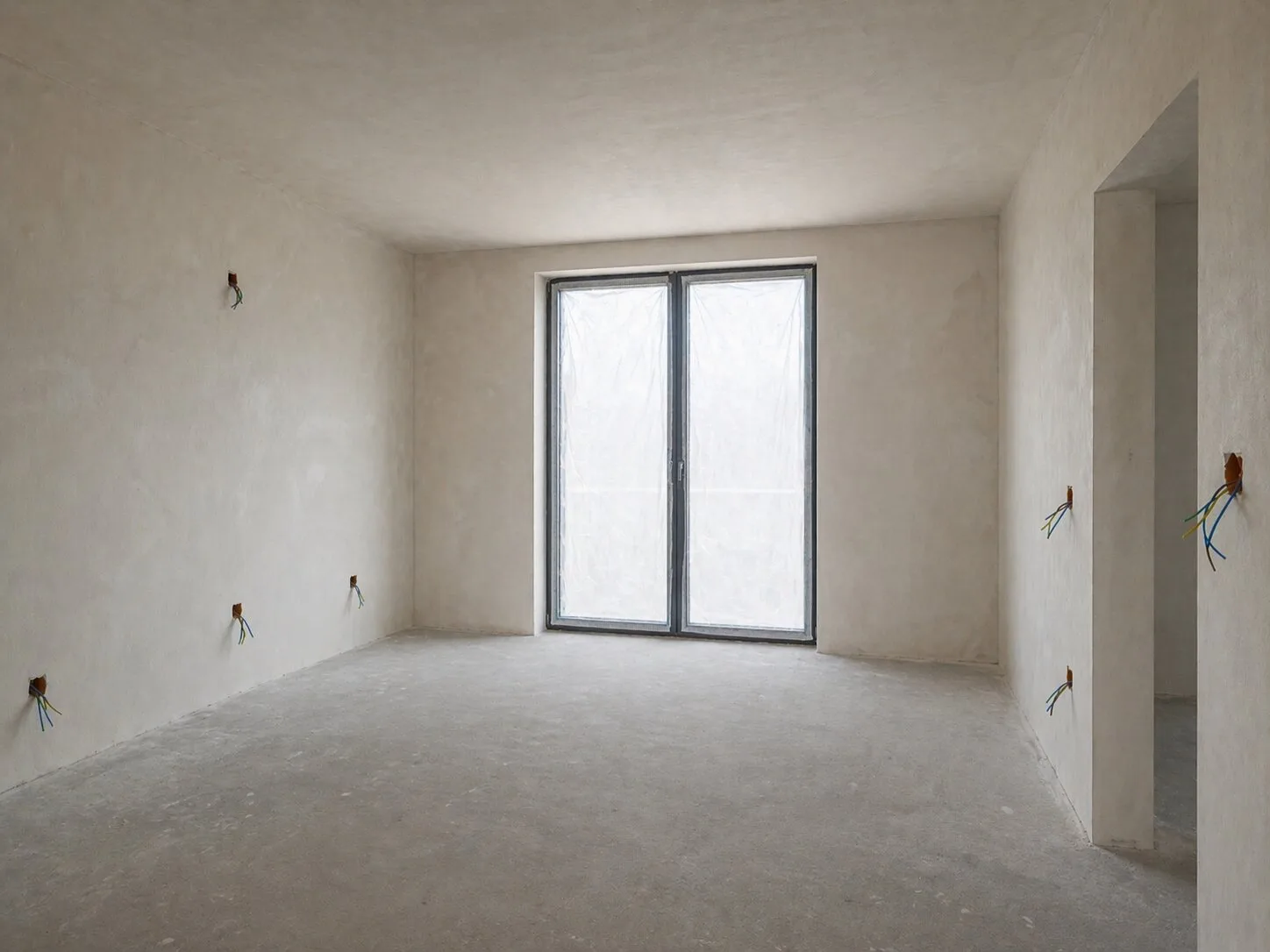 Pokój gościnny w mieszkaniu deweloperskim przed realizacją Mivare Interiors.