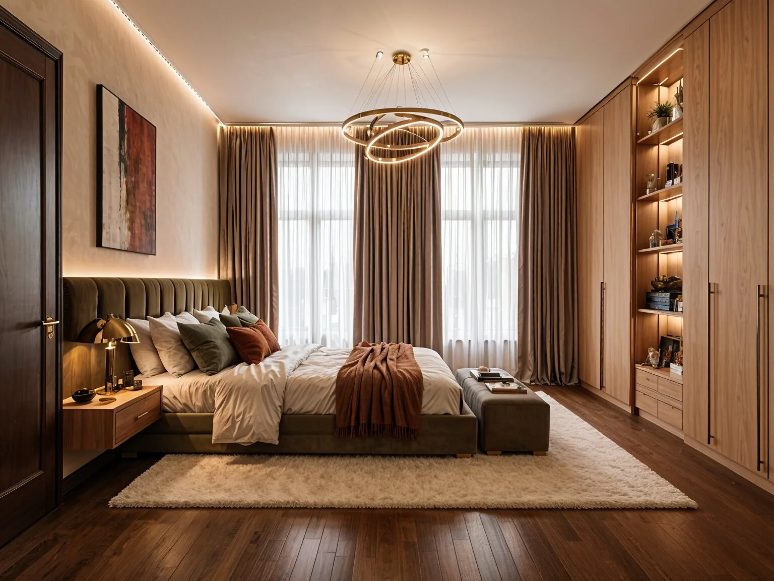 Sypialnia w mieszkaniu w kamienicy po realizacji Mivare Interiors.
