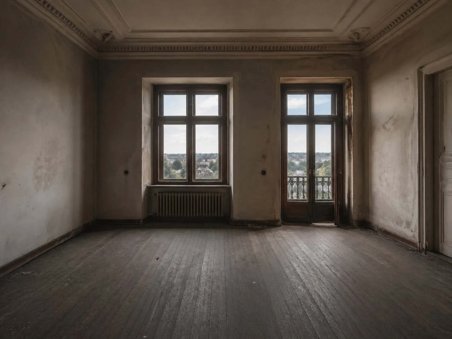 Gabinet w mieszkaniu w kamienicy przed realizacją Mivare Interiors.