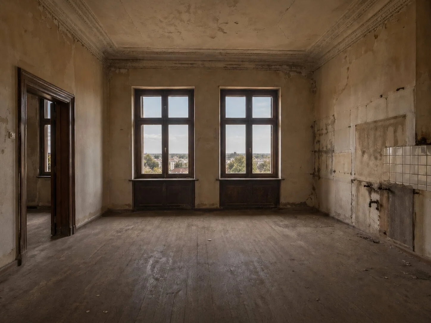Kuchnia w mieszkaniu w kamienicy przed realizacją Mivare Interiors.