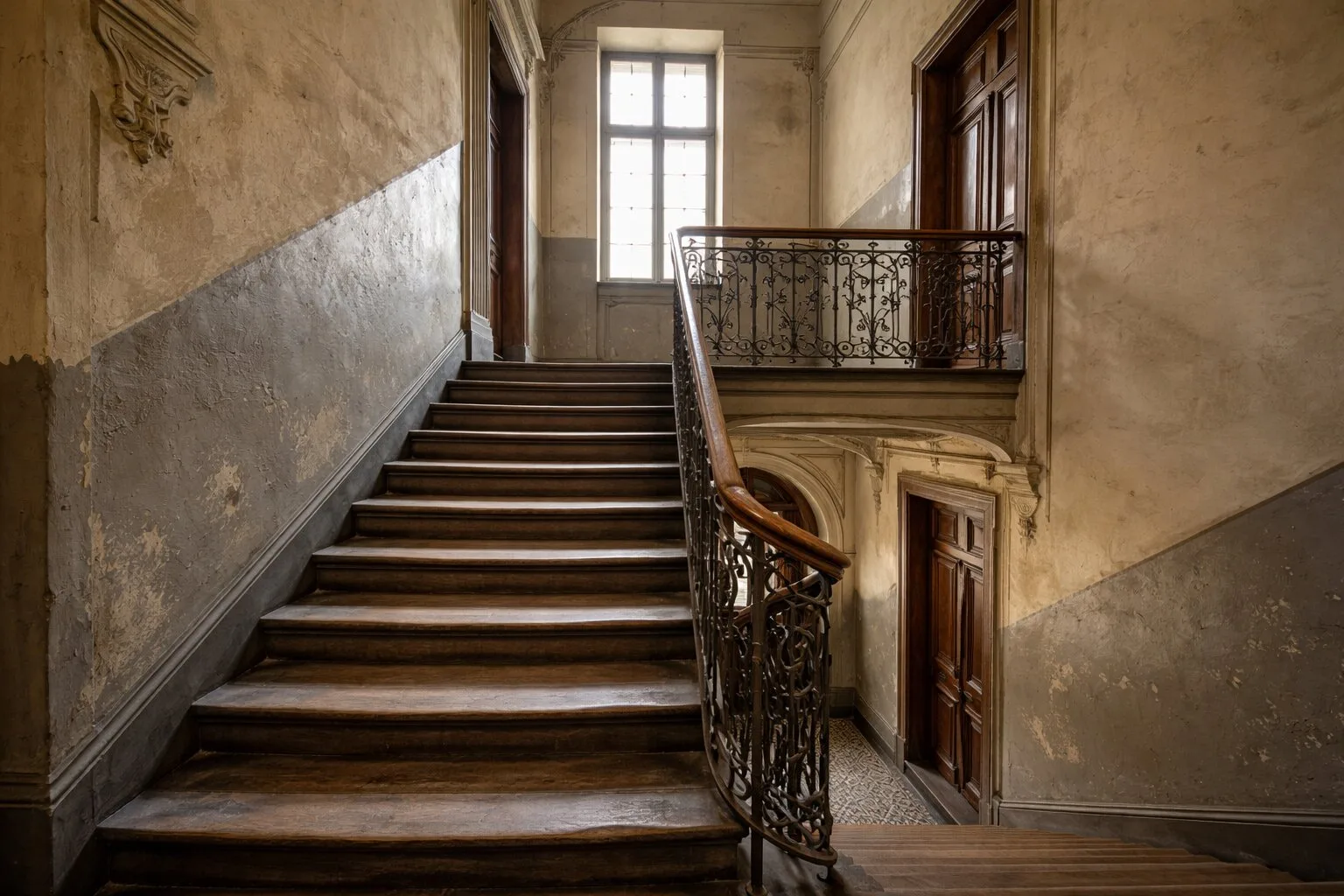 Klatka schodowa w kamienicy przed remontem Mivare Interiors.
