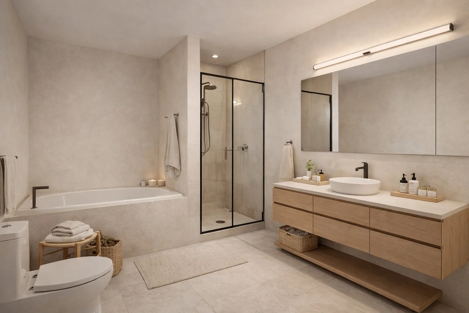 Łazienka w mieszkaniu po odświeżeniu Mivare Interiors.
